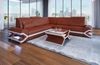 Mini Ecksofa Sorrento – Stilvolles Ledersofa - Büffelleder - Hellbraun-Weiß Bild 2
