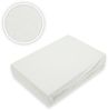 EXKLUSIV HEIMTEXTIL Frottee Spannbettlaken 60 - 70 x 140 cm Weiss 80% Baumwolle 20% Polyester Öko - Tex Zertifiziert Bed-Sheet Bettlaken Spannbetttuch Topper Leinentuch Bild 2