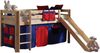 Vipack 'Pino' Halbhochbett natur, inkl. Rutsche, Vorhang 'Bella' und Betttaschen Bild 2