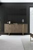 Dmora Kommode Arta, Wohnzimmerbuffet, Wohnzimmer-Sideboard, Moderne Küchen-Speisekammer, 160x35h80 cm, Walnuss und Gold Bild 5