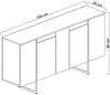 Dmora Kommode Arta, Wohnzimmerbuffet, Wohnzimmer-Sideboard, Moderne Küchen-Speisekammer, 160x35h80 cm, Walnuss und Gold Bild 3