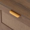 Kommode HWC-P50, Schrank Sideboard Highboard, Schubladen Staufach, MDF Melamin Leinenfront ~ braun Bild 5