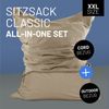 Lumaland Sitzsack Classic XXL All-in-One Set | Riesen Sitzsack XXL mit Cord & Outdoor Bezug für drinnen & draußen | Sofa Sessel mit im Innensack sicher verpackter EPS-Füllung – Hüllen Easy wechselbar Bild 2