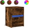vidaXL Nachttische mit LED-Leuchten 2 Stk. Räuchereiche Holzwerkstoff 852042 Bild 2