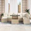 vidaXL Gartensofa-set mit Speicher 9 pcs Beige und Creme Poly-Rattan 3348697 Bild 3