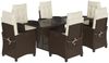 vidaXL 7-tlg. Garten-Essgruppe mit Kissen Braun Poly Rattan 3212686 Bild 2