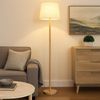 Stehleuchte, Holzoptik, Textil weiß, H 151 cm Bild 3
