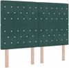 vidaXL Boxspringbett mit Matratze Dunkelgrün 140 x 190 cm Samt 3339767 Bild 4