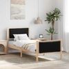 vidaXL Bettrahmen mit Kopfteil Schwarz 75 x 190 cm Stoff 878371 Bild 1