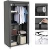 Songmics XL Stoffschrank mit 2 Kleiderstange, faltbar, 88 x 45 x 170 cm, Grau Bild 3