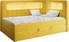 Boxspringbett mit LED, Einzelbett mit Bettkasten und Topper - JUNIOR GOLD 3 - 90x200 cm - Gelb - Rechte Seite Bild 2