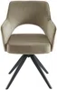 Vente-unique - KONYA Stuhl StoffSamt Beige - B 59 cm x H 84 cm x L 58 cm Bild 2