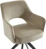 Vente-unique - KONYA Stuhl StoffSamt Beige - B 59 cm x H 84 cm x L 58 cm Bild 4