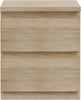 Forte EDMORE Kommode 40 45, moderner Nachttisch mit 2 Schubladen, Beistelltisch, Holzwerkstoff, Sonoma Eiche Holzdekor, 41,8 cm breit x 49,3 cm hoch x 32,2 cm tief Bild 2
