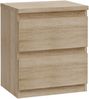 Forte EDMORE Kommode 40 45, moderner Nachttisch mit 2 Schubladen, Beistelltisch, Holzwerkstoff, Sonoma Eiche Holzdekor, 41,8 cm breit x 49,3 cm hoch x 32,2 cm tief Bild 3