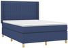vidaXL Boxspringbett mit Matratze & LED Blau 140x190 cm Stoff 3139035 Bild 4