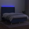 vidaXL Boxspringbett mit Matratze & LED Blau 140x190 cm Stoff 3139035 Bild 3