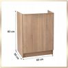 STAMAR Spülenschrank Küchenschrank 60cm Sonoma Eiche Unterschrank Spüle Standschrank Slim Spülenschrank 50cm Tiefe ohne Spüle Montagefertig Kompakt Modern XXL Bild 4