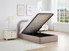 Vente-unique - IDONO Bett Stoff SchokoladenbraunBeige - B 199 cm x H 95 cm x L 101 cm Bild 2
