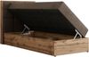 Boxspringbett ALBERO 1 90x200 mit Stauraum, 7-Zonen Multipocket Matratze H3, Bettkasten mit Federautomat, Öffnungsseite wählbar, Hotelbett - Braun Velvet - Topper T25 - Links Bild 4