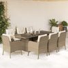 vidaXL 9-tlg. Garten-Essgruppe mit Kissen Beige Poly Rattan 3211887 Bild 1