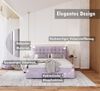 FDM Polsterbett Elegant - Stauraum & modernes Design 120x200 140x200 160x200 180x200cm (MADE IN EU - mit hochwertigem Velours Bezug, Bettrahmen, Bett, Optional mit Matratze bestellbar, Mit großem Kopfteil für Komfort - Bettkasten mit Hubrahmen), Metall... Bild 2