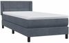 vidaXL Boxspringbett mit Matratze Dunkelgrau 90x220 cm Samt 3318142 Bild 4