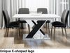 MEBLINI Esstisch Ausziehbar - 140-180x80x75cm - BRONX - Weiß Hochglanz/Schwarz Hochglanz - Esszimmertisch Modern - Küchentisch - Säulentisch - Ausziehtisch - Dining Table Bild 5