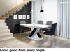 MEBLINI Esstisch Ausziehbar - 140-180x80x75cm - BRONX - Weiß Hochglanz/Schwarz Hochglanz - Esszimmertisch Modern - Küchentisch - Säulentisch - Ausziehtisch - Dining Table Bild 3