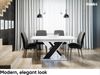 MEBLINI Esstisch Ausziehbar - 140-180x80x75cm - BRONX - Weiß Hochglanz/Schwarz Hochglanz - Esszimmertisch Modern - Küchentisch - Säulentisch - Ausziehtisch - Dining Table Bild 2
