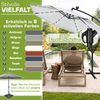 tillvex Alu Ampelschirm Grau LED Solar Ø 350 cm mit Kurbel | Sonnenschirm mit An-/Ausschalter | Gartenschirm UV-Schutz Aluminium | Kurbelschirm mit Ständer Marktschirm wasserdicht Bild 5