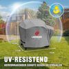 LANDMANN Premium Grillabdeckung, wetterfest und UV-beständig, Polyester grau, 130 x 118 x 78 cm Bild 3