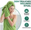 leevitex® Duschtücher 2er-Set, 70x140 cm, 100% Baumwolle, saugstark und fusselfrei, Frottee (Set, 2-St), OEKO-TEX® STANDARD 100 zertifiziert, gestreifte Bordüre Bild 2