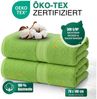 leevitex® Duschtücher 2er-Set, 70x140 cm, 100% Baumwolle, saugstark und fusselfrei, Frottee (Set, 2-St), OEKO-TEX® STANDARD 100 zertifiziert, gestreifte Bordüre Bild 4