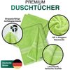 leevitex® Duschtücher 2er-Set, 70x140 cm, 100% Baumwolle, saugstark und fusselfrei, Frottee (Set, 2-St), OEKO-TEX® STANDARD 100 zertifiziert, gestreifte Bordüre Bild 3