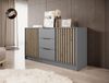 Bettso 'NELLY' Kommode mit Lamellen, Holzwerkstoff Grau 86x45x155 cm Bild 2