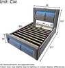 Polsterbett 90×200 cm mit Bettkasten, LED-Beleuchtung und USB/Typ-C, Samt Grau, ohne Matratze Bild 5