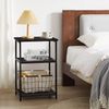 IBUYKE Beistelltisch 3 Ebenen Metallgestell Schwarz Wohnzimmer Schlafzimmer Bild 5