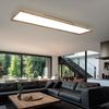 LED Deckenleuchte, Holz Rahmen, opal braun, CCT, L 120 cm Bild 3