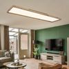 LED Deckenleuchte, Holz Rahmen, opal braun, CCT, L 120 cm Bild 5
