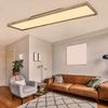 LED Deckenleuchte, Holz Rahmen, opal braun, CCT, L 120 cm Bild 4