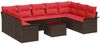 vidaXL Garten-Sofa-Set mit Kissen 10 pcs Braun Poly Rattan 3354203 Bild 2