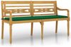 vidaXL Batavia-Bank mit Grünem Kissen 150 cm Massivholz Teak 3100831 Bild 2