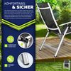 tillvex Gartenstuhl Premium 2 Stück Silber klappbar aus Aluminium | Hochlehner mit Armlehnen | Klappstuhl verstellbar | Klappsessel Balkon Garten Terrasse Bild 4