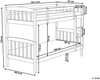 Hochbett REVIN 90 x 200 cm Holz Heller Holzfarbton Bild 2