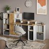 Schreibtisch Tomy Weiß/Goldkraft Eiche 150 x 59 cm 5er Set Vicco Bild 3