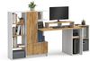 Schreibtisch Tomy Weiß/Goldkraft Eiche 150 x 59 cm 5er Set Vicco Bild 5