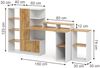 Schreibtisch Tomy Weiß/Goldkraft Eiche 150 x 59 cm 5er Set Vicco Bild 2
