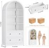 Homfa Bücherregal gewölbter Bücherschrank mit 2 Schubladen, Standregal mit 8 offenen Fächern Büroregal Holz 177x79,5x36cm Bild 3