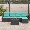 vidaXL Gartensofa-set mit Speicher 6 pcs Schwarz Poly-Rattan 3354005 Bild 3